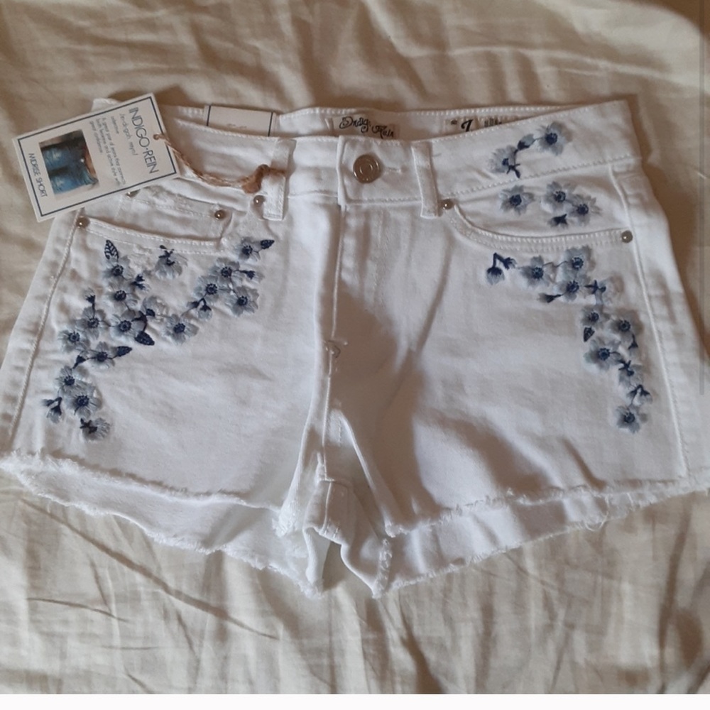White midi shorts